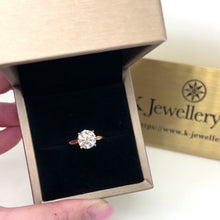 Load the video into the gallery viewer and play, Moissanite 18K Gold Classic Four Prong Ring 18K Moissanite Classic Four Prong Ring
