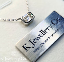 Load image into gallery viewer Moissanite Emerald Cut Necklace Moissanite Emerald Cut 1 Card Necklace
