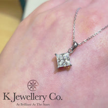 Load the video into the gallery viewer and play, Moissanite Princess Cut Necklace Moissanite Princess Cut Necklace
