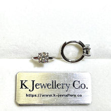 Load image into gallery viewer Moissanite 0.5ct Four Prongs Circle Earrings Moissanite 50 points four prong earrings
