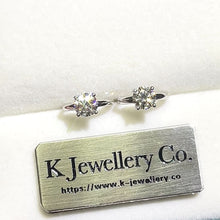 Load the video into the gallery viewer and play, Moissanite 0.5ct Four Prongs Circle Earrings Moissanite 50 points four prong earrings
