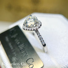 Load image into gallery viewer Moissanite Heart Full Paved Ring Moissanite Heart Ring
