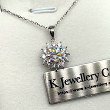 Load the video into the gallery viewer and play, Moissanite Sun Flower Necklace Moissanite Sun Flower Necklace
