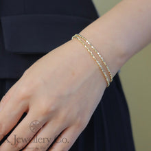 將圖片載入圖庫檢視器 18K Gold Cube Bangle 18K立方體閃閃珠手鐲
