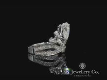 Load the video into the gallery viewer and play, Moissanite 1.5ct Pear Josephine Crown Ring Moissanite Josephine Crown pear-shaped 1.5 carat ring
