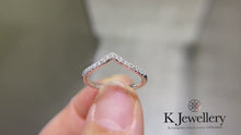 Load the video into the gallery viewer and play, Moissanite V Ring Moissanite row ring V ring
