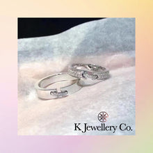 將圖片載入圖庫檢視器 Moissanite Liens Couple Wedding Ring 莫桑石情牽一生情侶婚戒
