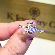 將影片載入圖庫檢視器並播放，Moissanite 2ct Oval Marquise Ring 莫桑石2卡橢圓形馬眼石戒指
