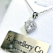 Load image into gallery viewer Moissanite Heart Paved Necklace Moissanite Heart Paved Necklace
