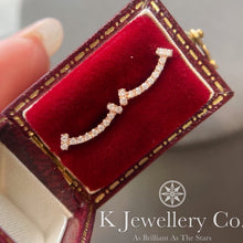 Load image into gallery viewer Diamond 18K Gold Smile Ear Studs
