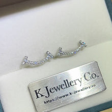 Load the video into the gallery viewer and play, Moissanite Smile Ear Studs Moissanite smile earrings

