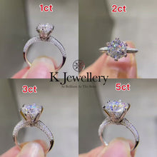 將影片載入圖庫檢視器並播放，Moissanite Setting Pave Ring 莫桑石六爪密鑲戒指
