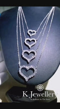 Load the video into the gallery viewer and play, Moissanite Hearts Pendent Moissanite love necklace
