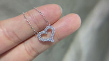 Load the video into the gallery viewer and play, Moissanite Heart Paved Necklace Moissanite Love Medium Necklace
