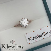 Load the video into the gallery viewer and play, Moissanite 18K Gold Setting Paved Ring 18K Moissanite six-prong pavé ring
