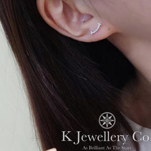 Load image into gallery viewer Diamond 18K Gold Smile Ear Studs
