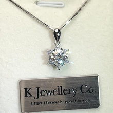 Load the video into the gallery viewer and play, Moissanite Snowflake Pave Necklace Moissanite Snowflake Necklace
