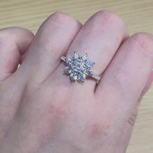 Load the video into the gallery viewer and play, Moissanite Snowflake Ring Moissanite luxury snowflake ring
