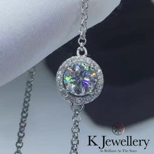 將影片載入圖庫檢視器並播放，Moissanite Round Bracelet 莫桑石圓型圍鑲手鏈
