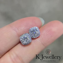 Load the video into the gallery viewer and play, Moissanite Square Paved Earrings Moissanite Square Paved Earrings
