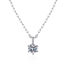 將圖片載入圖庫檢視器 Moissanite Six Prong Necklace 莫桑石六爪頸鏈
