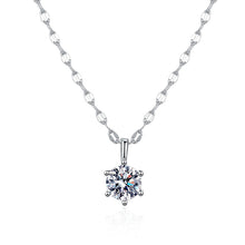 Load image into gallery viewer Moissanite Six Prong Necklace Moissanite Six Claw Necklace
