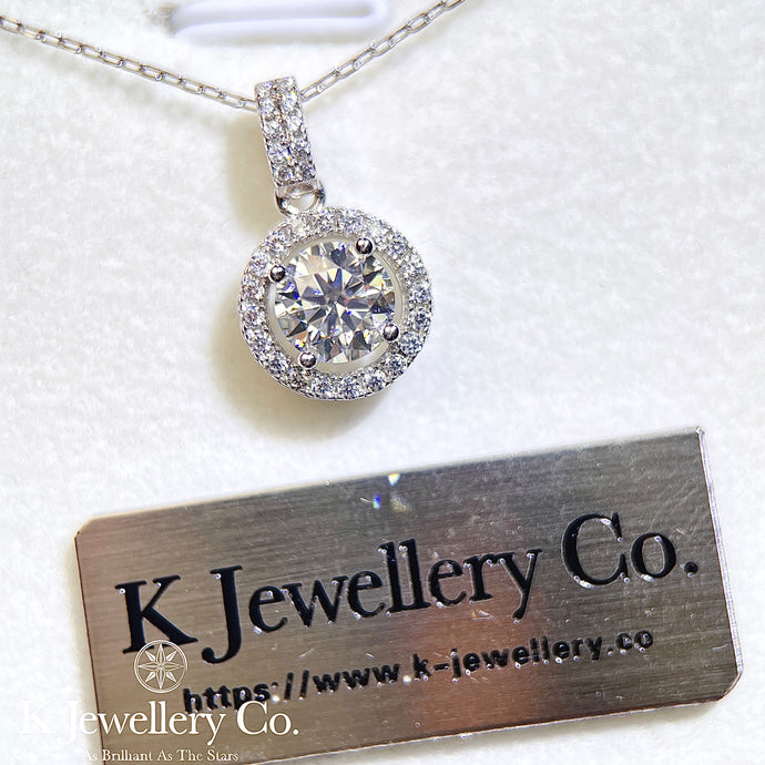 Moissanite Round Full Paved Necklace Moissanite Round Full Paved Necklace