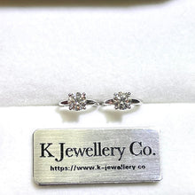 Load image into gallery viewer Moissanite 0.5ct Four Prongs Circle Earrings Moissanite 50 points four prong earrings
