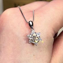 Load the video into the gallery viewer and play, Moissanite Snowflake Pave Necklace Moissanite Snowflake Necklace
