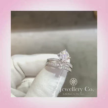 Load the video into the gallery viewer and play, Moissanite 2ct Cushion Cut Princess Crown Ring Moissanite crown pillow type 2 card ring
