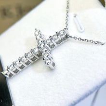 Load image into gallery viewer Moissanite 1.6ct Cross Necklace Moissanite 1.6ct Cross Necklace
