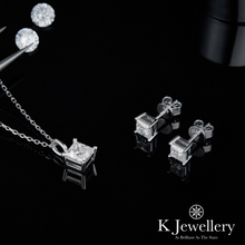 Load image into gallery viewer Moissanite Princess Cut Necklace Moissanite Princess Cut Necklace
