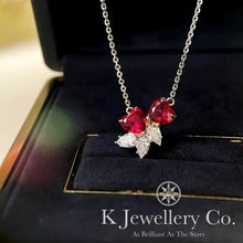 Load image into gallery viewer Duel Heart red corundum heart-shaped necklace
