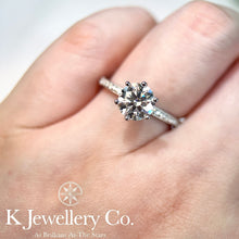 Load image into gallery viewer Moissanite 2ct Six Prongs Crown Ring Moissanite 2ct Crown High Setting Six Prongs Ring
