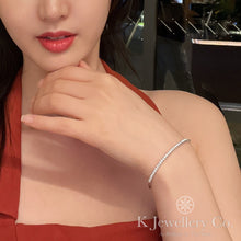 將圖片載入圖庫檢視器 Cubic Zirconia Half Paved Bangle 高碳鑽半圈3分排鑽手鐲
