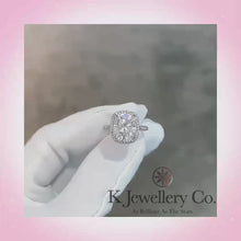Load the video into the gallery viewer and play, Moissanite 5ct Cushion Brilliant Ring Moissanite long pillow type full pavé ring
