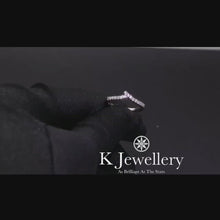 Load the video into the gallery viewer and play, Moissanite V-2 Stacking Ring Moissanite V-shaped arrangement

