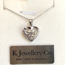 Load the video into the gallery viewer and play, Moissanite Heart Necklace Moissanite Heart Necklace
