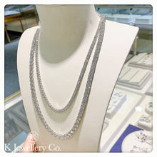 將圖片載入圖庫檢視器 Moissanite Tennis Necklace 莫桑石網球頸鏈隱藏扣
