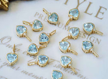 Load image into gallery viewer Diamond 18K Gold Aquamarine Heart Shape Pendant 18K Gold Aquamarine 40 Points Love Pendant
