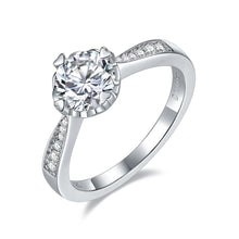 Load image into gallery viewer Moissanite Four Claws Love Paved Ring Moissanite Four Claws Hollow Heart Stone Arm Ring
