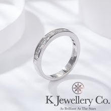 將圖片載入圖庫檢視器 Moissanite Princess Cut Stars Ring 莫桑石公主方半圈戒指訂制版
