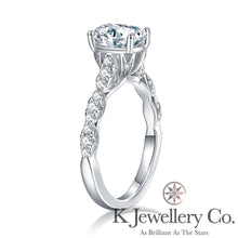 Load image into gallery viewer Moissanite 1.5ct Oval Cut Full Paved Ring Customized oval 1.5 carat full moissanite vintage surrounding ring
