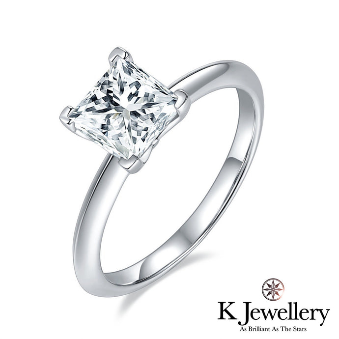 Moissanite Princess Cut Ring 莫桑石公主方戒指