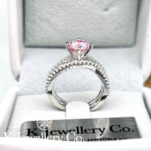 將圖片載入圖庫檢視器 Moissanite Pink Eternity Love Ring 訂制版粉紅莫桑石永恆的愛戒指
