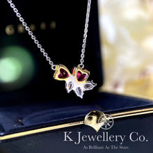 Load image into gallery viewer Duel Heart red corundum heart-shaped necklace

