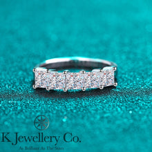 Load image into gallery viewer Moissanite Princess Cut Stars Ring Moissanite Princess Cut Stars Ring
