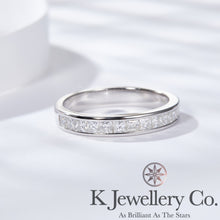 將圖片載入圖庫檢視器 Moissanite Princess Cut Stars Ring 莫桑石公主方半圈戒指訂制版
