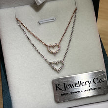 Load image into gallery viewer Moissanite Hearts Pendent Moissanite love necklace
