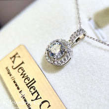 Load image into gallery viewer Moissanite Round Full Paved Necklace Moissanite Round Full Paved Necklace
